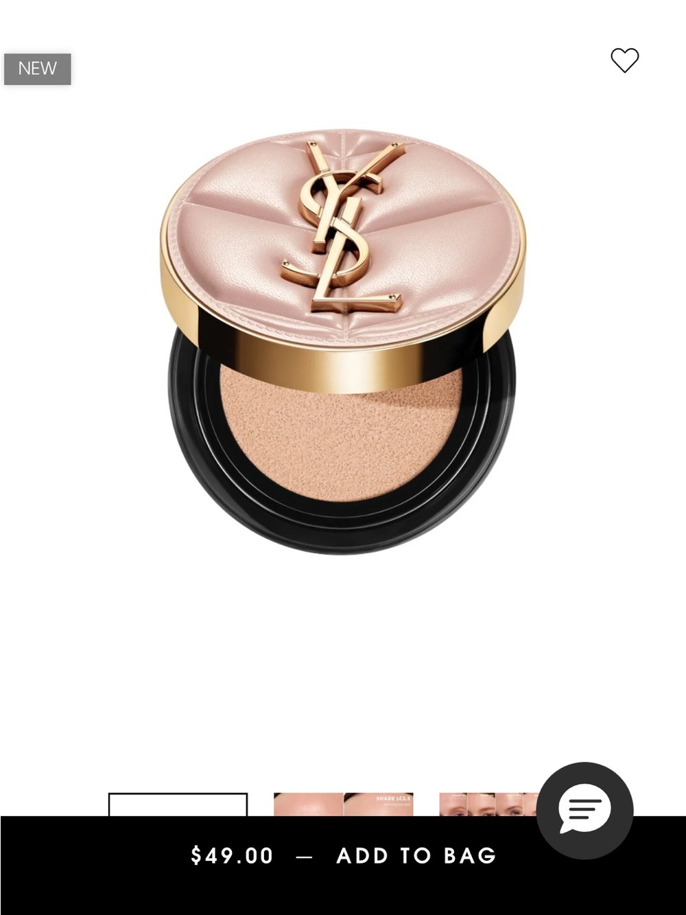 NIB YSL Skin Affair Soft Glow Cushion Foundation shade LC2.5